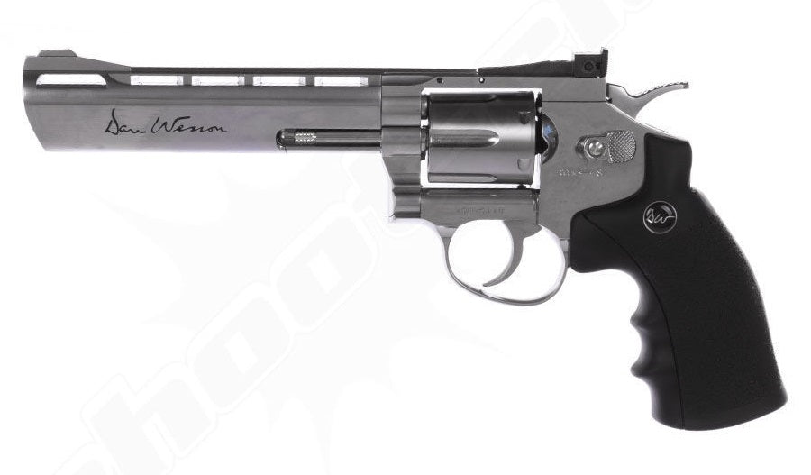 Dan Wesson 6 Zoll CO2 Revolver 4,5mm BBs Stahlkugeln Silber