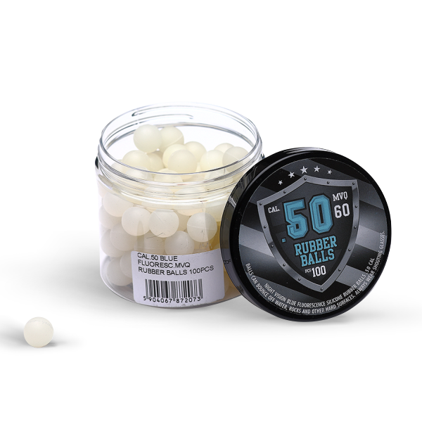 100 Tracer Blau Fluorescence Rubberballs Kaliber 50