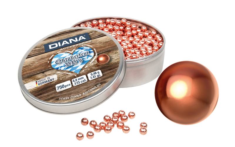 DIANA Oktoberfest BBs 4,4 mm 750 Stück Kupferkugeln Dose Rundkugeln