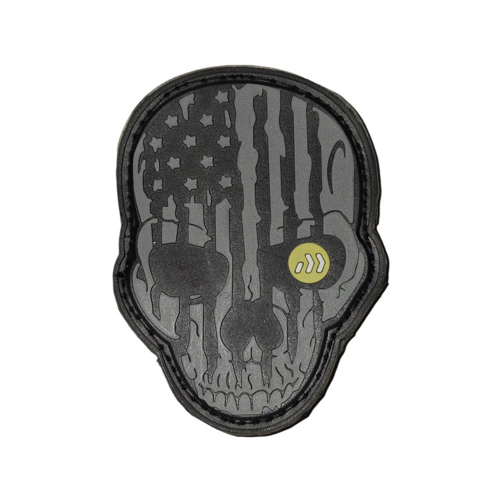 Rubberpatch 3D Skull USA Schwarz Grau