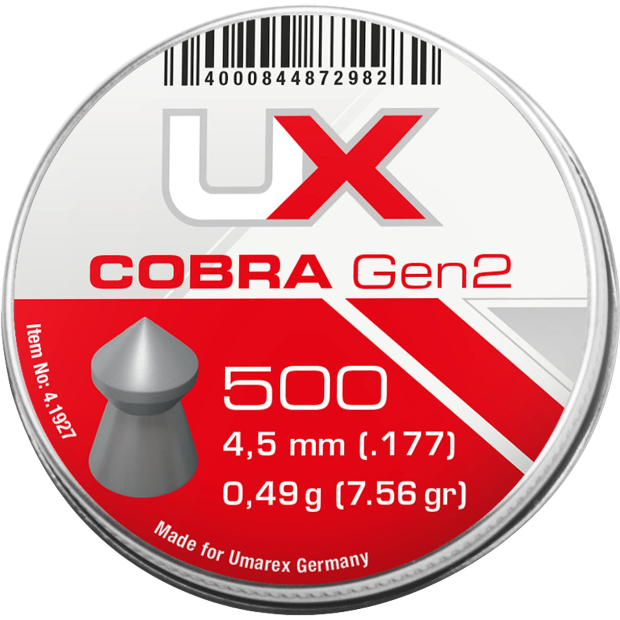 UX Cobra Diabolos Gen2 cal. 4,5 mm (.177) Diabolo 500 Stück Dose