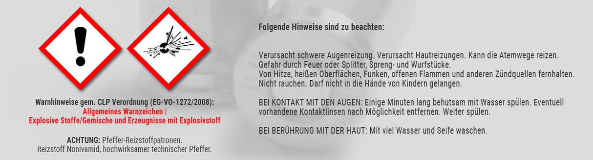 Walther Pfeffer-Gas Patronen 9mm P.A.PV. Pepper