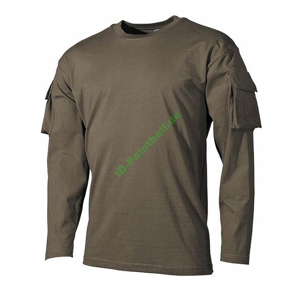 US Shirt langarm oliv mit Ärmeltaschen