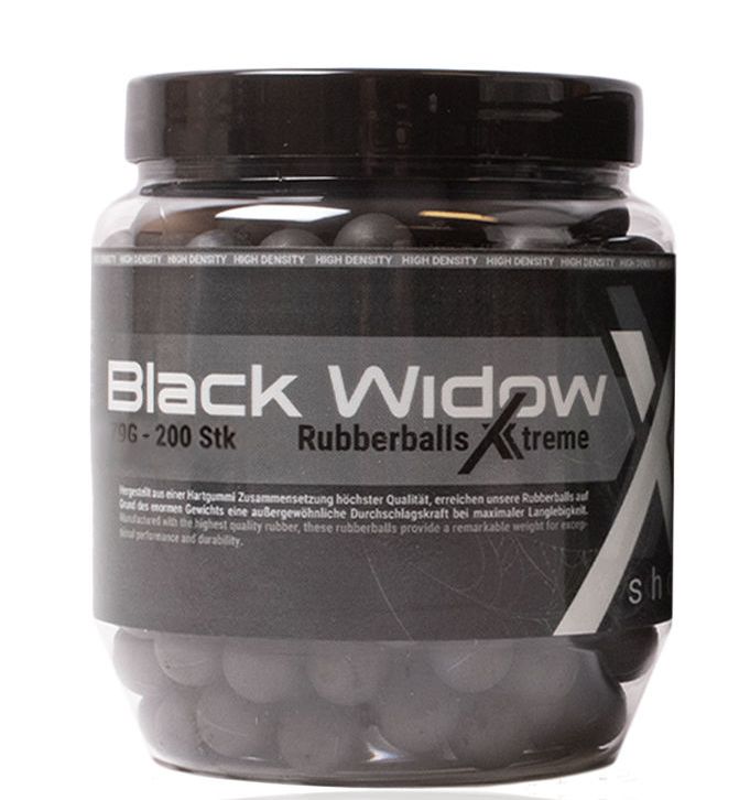 200 Stk Cal 50 Black Widow Rubberballs Xtreme Hartgummikugeln Cal.50