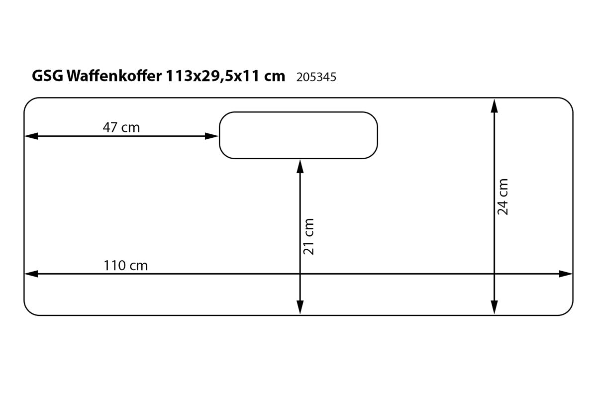 GSG Waffenkoffer Large Schwarz 113 x 29,5 x 11 cm
