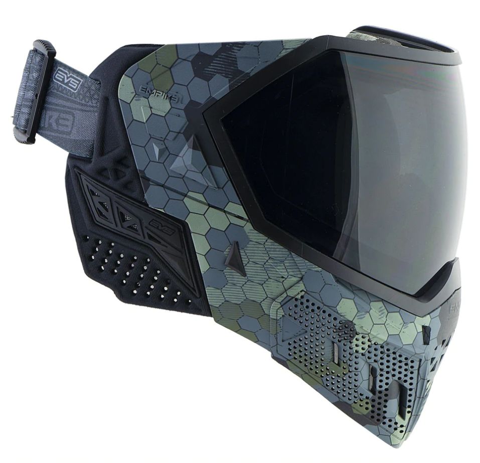 Empire EVS Hex Camo LE mit 2 Gläsern Clear und Smoke Paintball Maske
