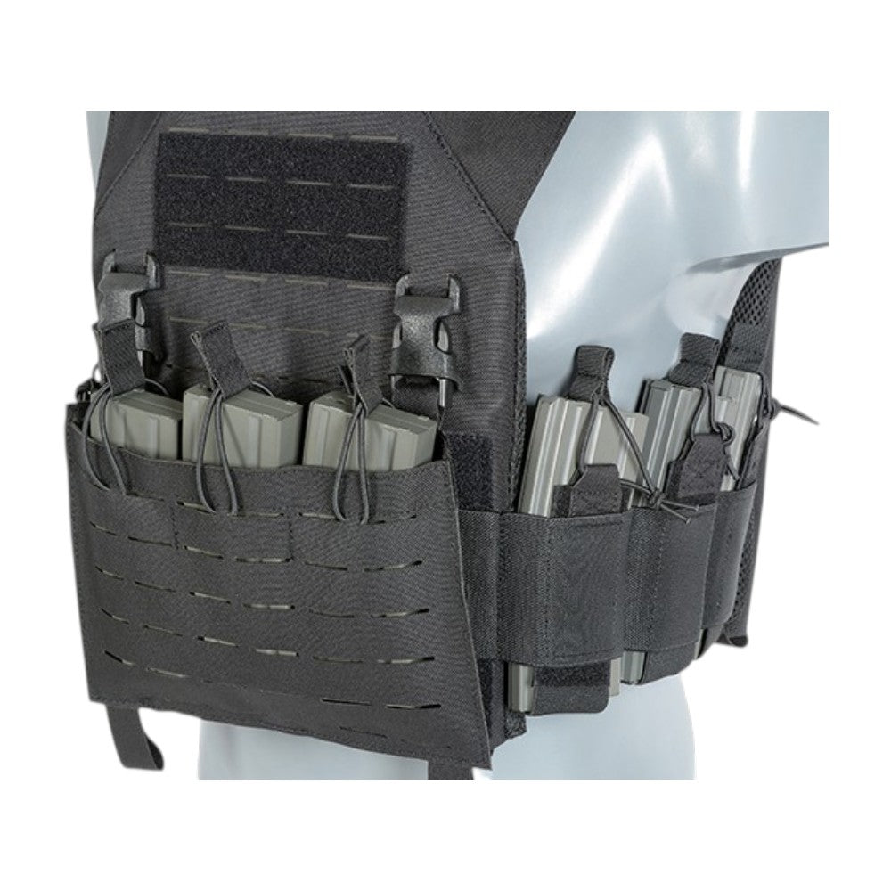 8Fields Chest Rig Laser-Cut “Buckle Up" Recon Plate mit Magazintasche schwarz Plate Carrier