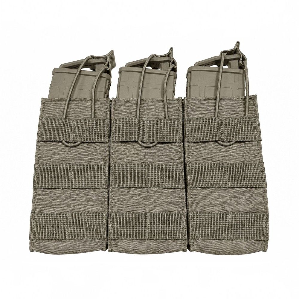 id-paintball 3-fach Molle Magazintasche in Coyote Brown für Paintball-Magazine mit elastischem Kordelzug
