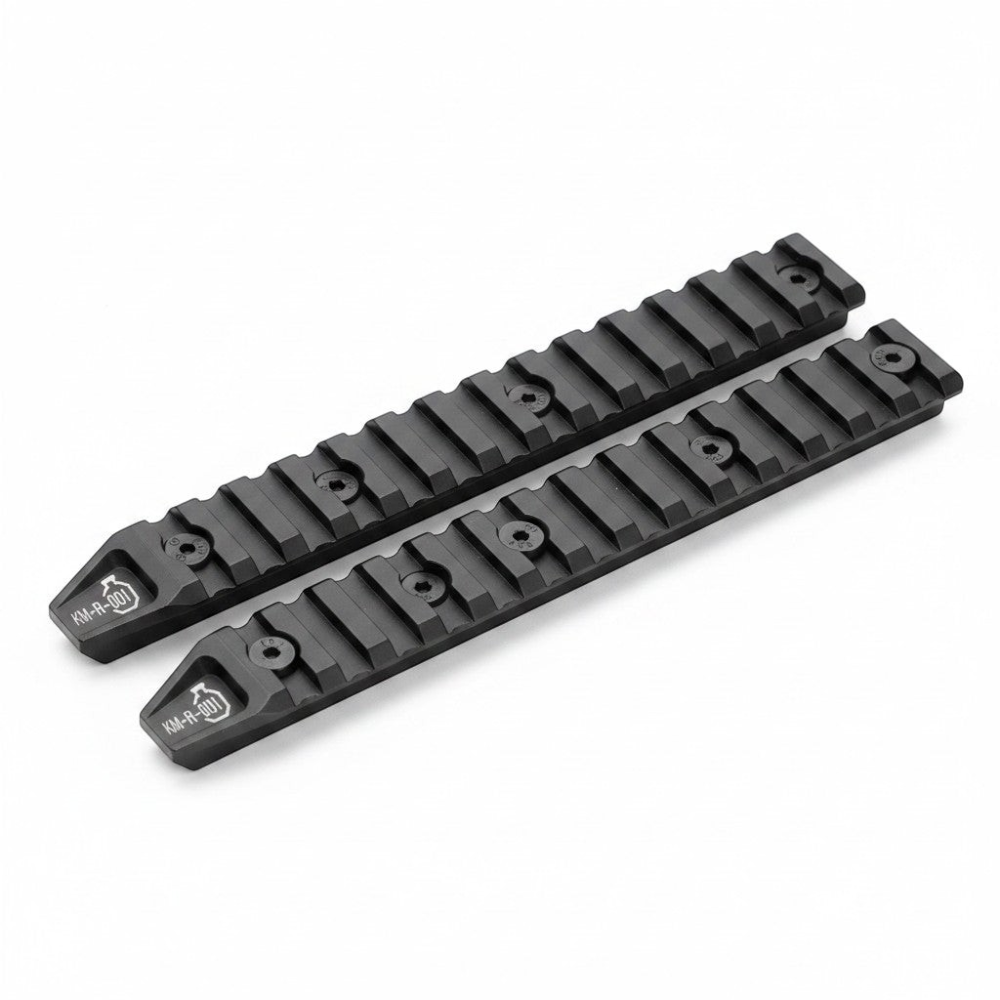 id-paintball Ares Octaarms Keymod Rail System in mattem Schwarz aus robustem Metall, 155 mm lang