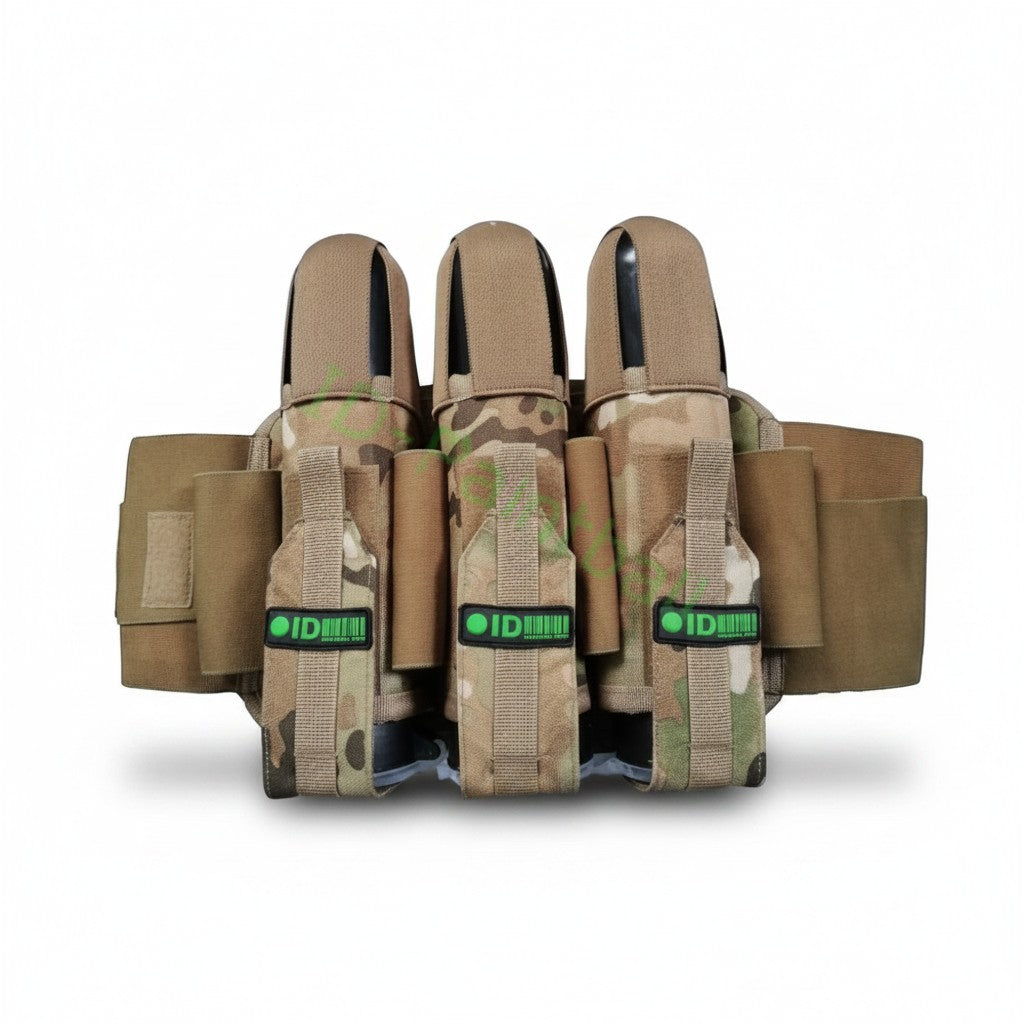 id-paintball Battlepack Desert Camo 3+4 mit elastischem Bauchgurt und Pod-Taschen für Paintball