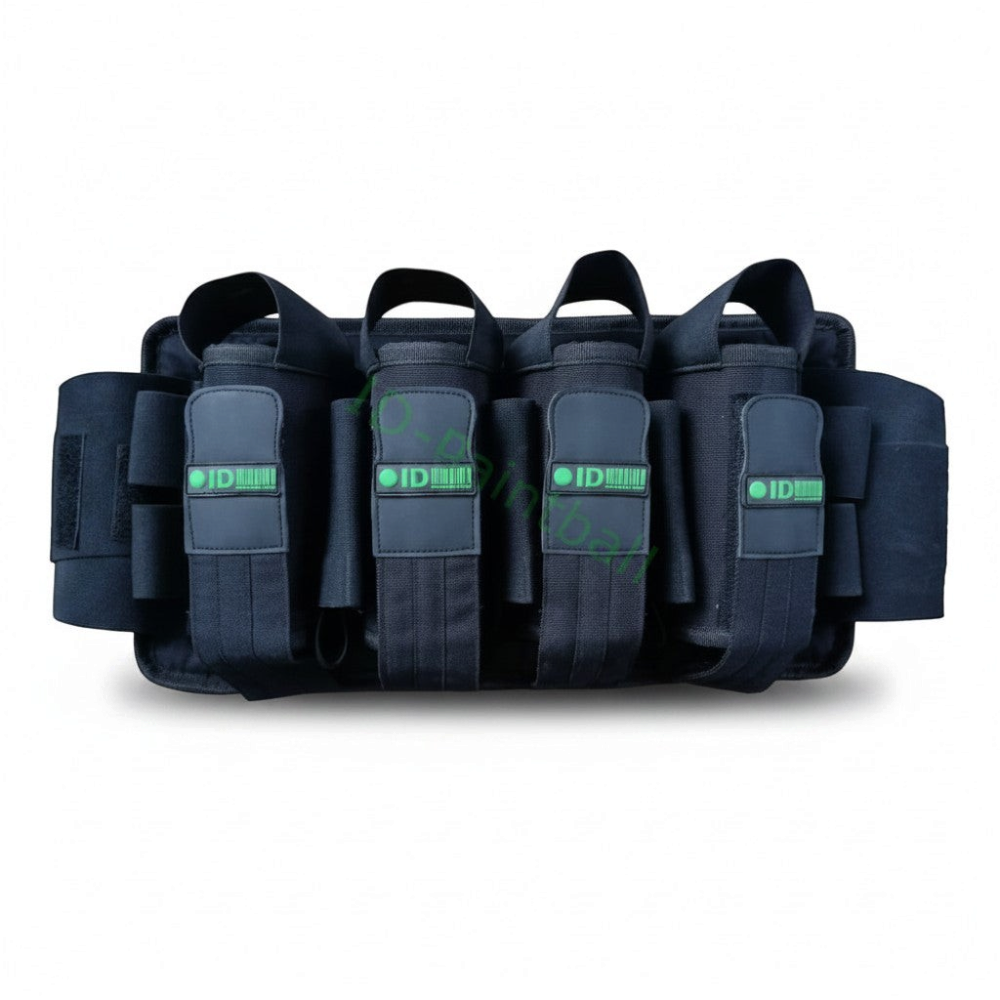 id-paintball Battlepack 4+5 in Schwarz mit gepolstertem Rückenteil und Klettverschluss für Paintball-Pods