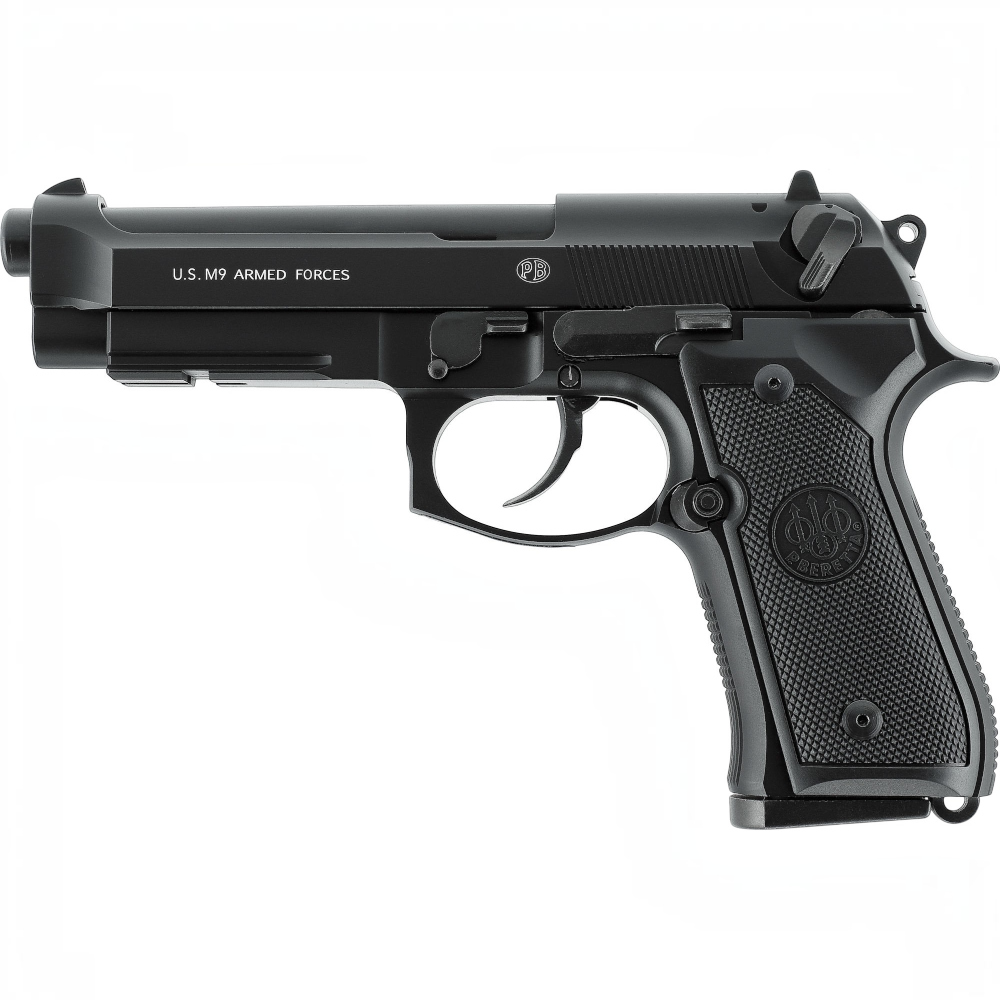 id-paintball Beretta M9 92SB-F Airsoft-Pistole aus Vollmetall in Schwarz mit Blowback-System