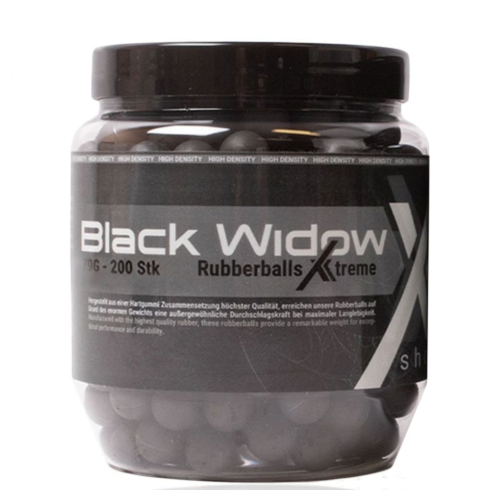 id-paintball Black Widow Rubberballs Xtreme Kaliber .50 Hartgummikugeln in einer praktischen 200 Stück Schraubdose