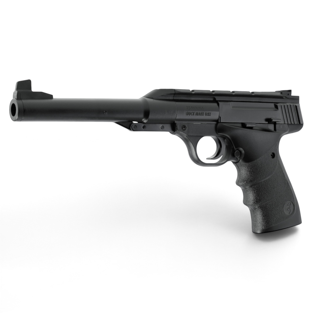 id-paintball Browning Buck Mark URX Luftpistole in Schwarz mit ergonomischem Griff und Picatinny-Schiene