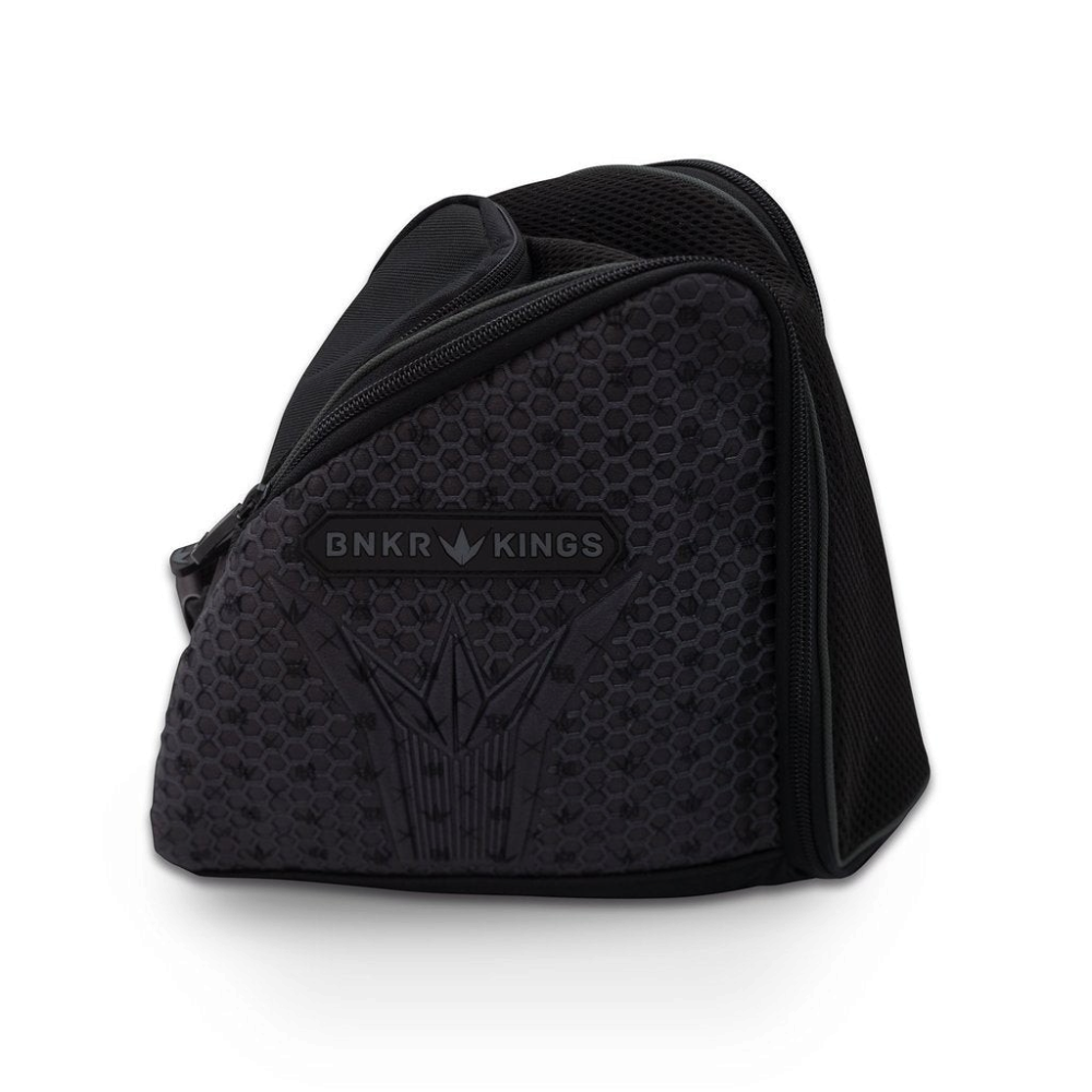 id-paintball Bunkerkings Supreme Google Bag in Royal Black aus Mikrofaser und Mesh für sicheren Maskentransport