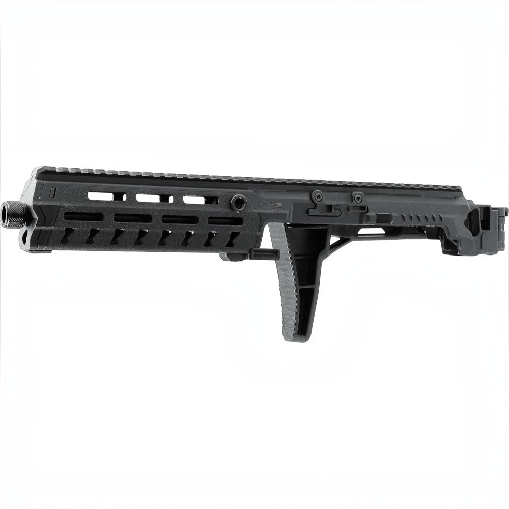 id-paintball T4E Carbine Conversion Kit aus schwarzem Polymer mit Picatinny-Schiene und M-LOK-Slots für TR 50 Revolver