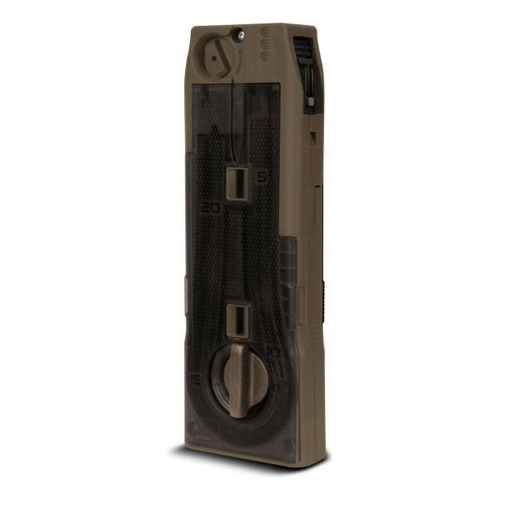 id-paintball Planet Eclipse CF20 Magazin in Earth Braun für EMF100 Markierer mit transparenter Wartungsplatte