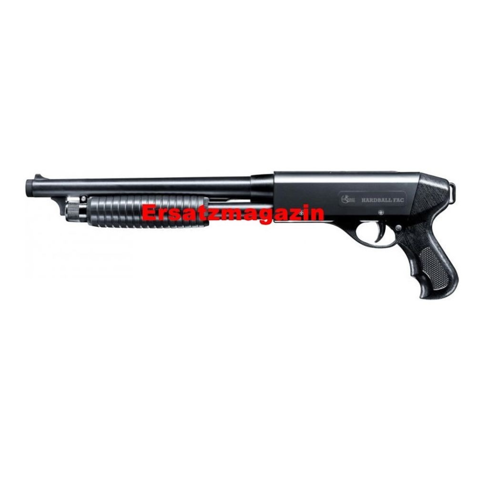 id-paintball Combat Zone Hardball FAC Pumpgun Softair in Schwarz mit Pistolengriff und Vorderschaftrepetierer