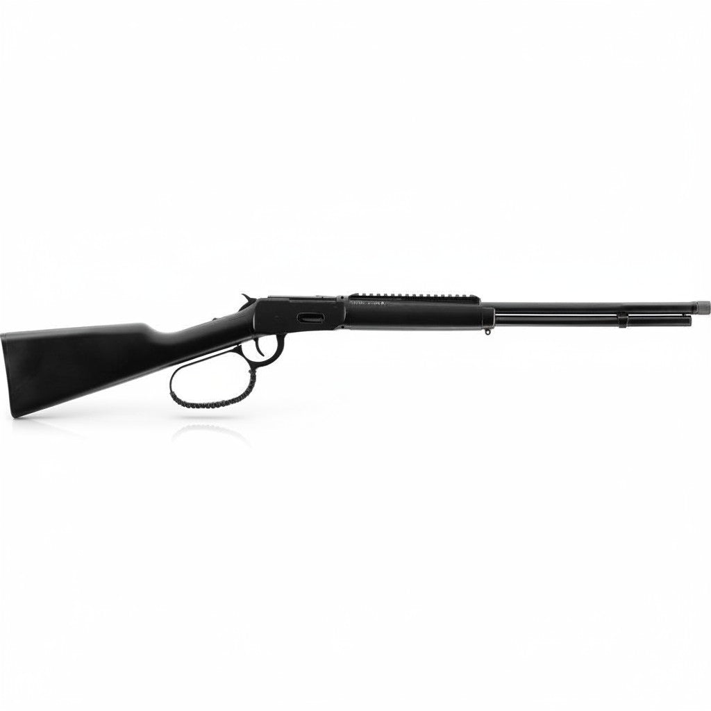 id-paintball Legends Cowboy Rifle Renegade in Schwarz mit Picatinny-Schiene, Paracord-Hebel und Vollmetall-Gehäuse.