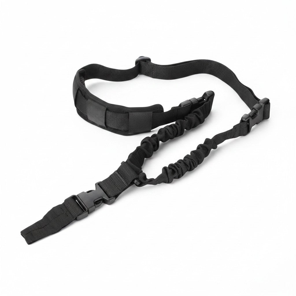 id-paintball Cytac Bungee Single Point Sling in Schwarz aus Nylon mit Karabiner und elastischem Federungsteil