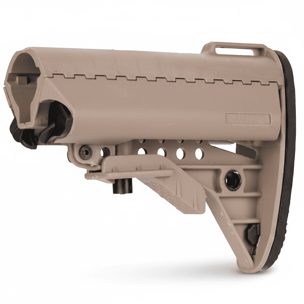 id-paintball DELTA SIX MTS Schulterstützen-Cover in Tan aus stoßfestem Kunststoff mit gummierter Rückseite