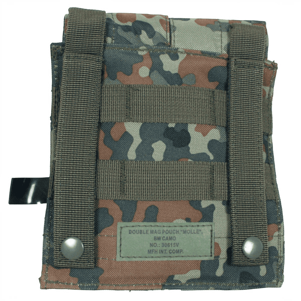 id-paintball doppelte Magazintasche im BW Camo Design mit MOLLE-System aus robustem Polyester für Softair-Magazine