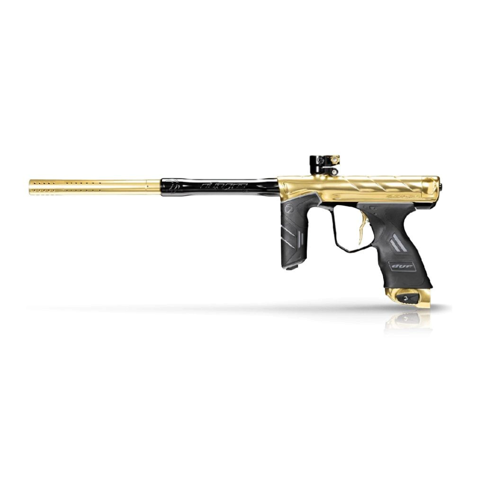 id-paintball DYE DSR Pro 007 Paintball Markierer in Gold und Schwarz mit UL-i Lauf und ergonomischen Griffen