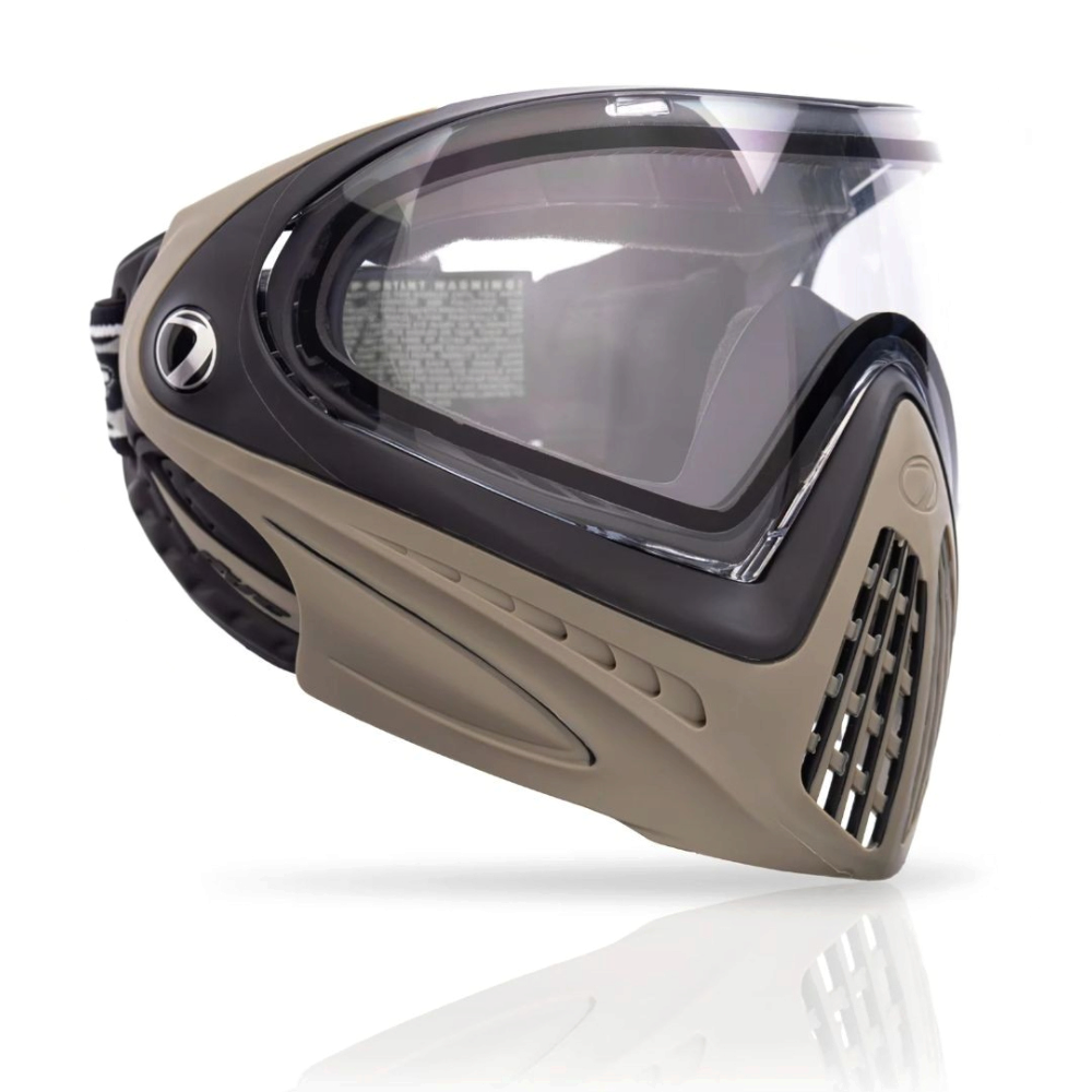 id-paintball DYE i4 Paintball Maske in Desert Tan mit Anti-Fog-Thermalscheibe und kompaktem, belüftetem Design