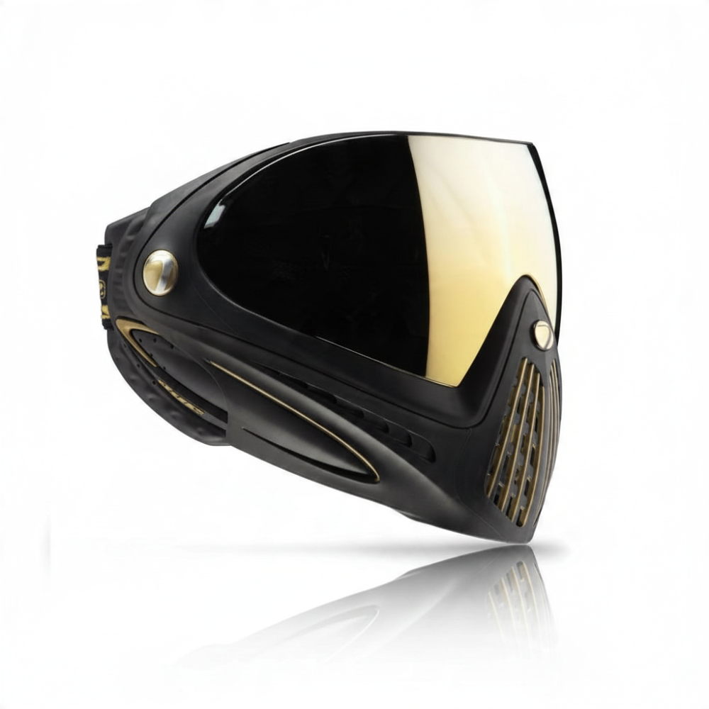 id-paintball DYE i4 Paintball Maske in Schwarz und Gold mit Thermoglas und anatomischer Passform