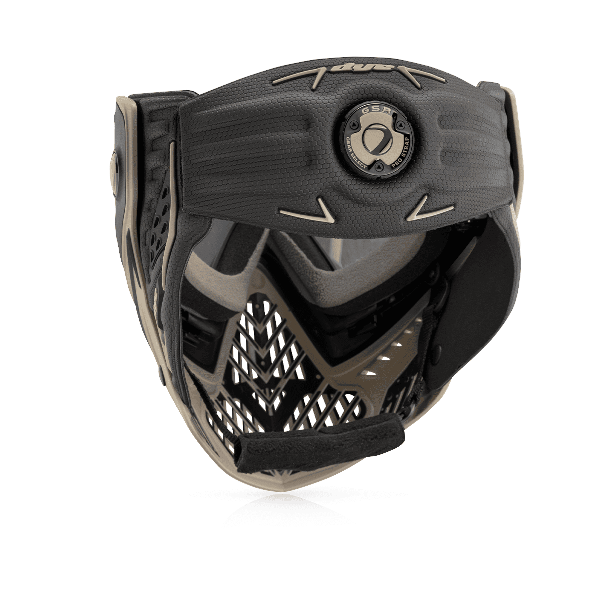 id-paintball DYE i5 Paintball Maske in Tac Tan mit GSR Pro Strap, Thermal-Linse und Belüftungssystem