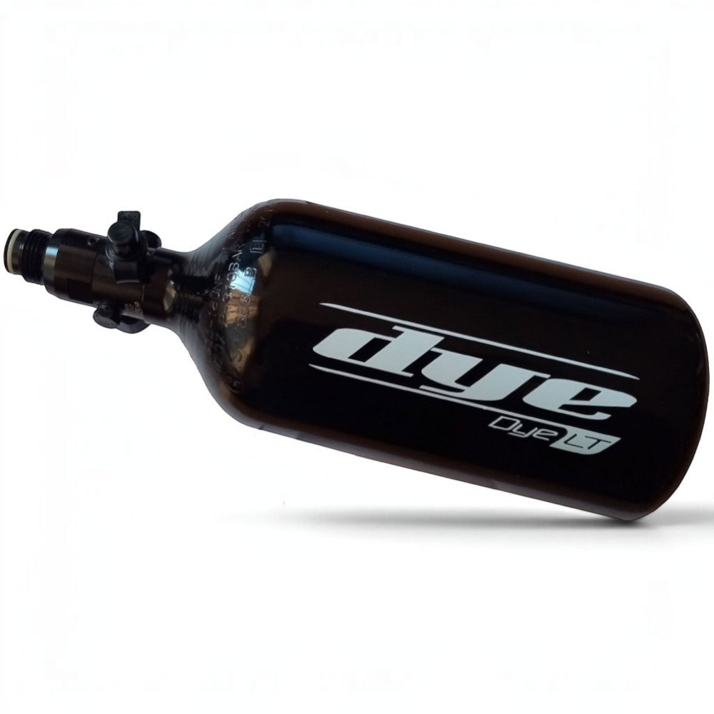 id-paintball Dye LT 0,8 Liter HP-System mit schwarzer Druckluftflasche und Regulator für Paintball-Markierer
