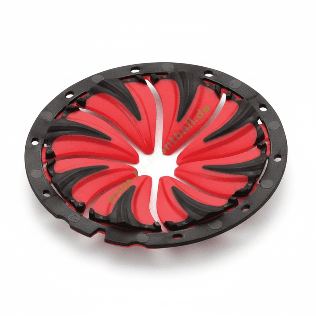 id-paintball Dye Quick Feed 6.0 in Rot und Schwarz für Rotor Loader, flexibles Design für schnelles Nachladen