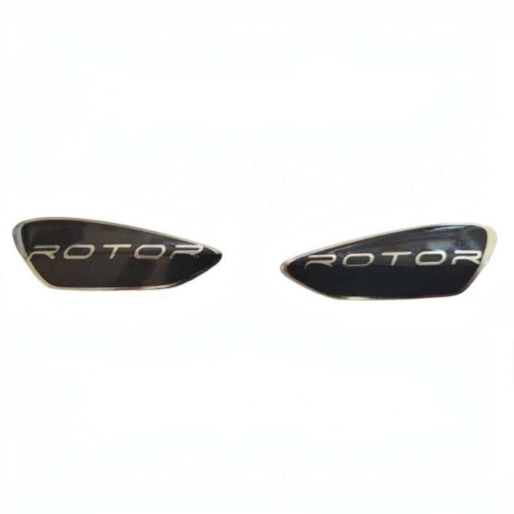 id-paintball Dye Rotor Metall Logo Button Shells für R1 R2 und LTR Hopper in Schwarz mit silbernem Schriftzug