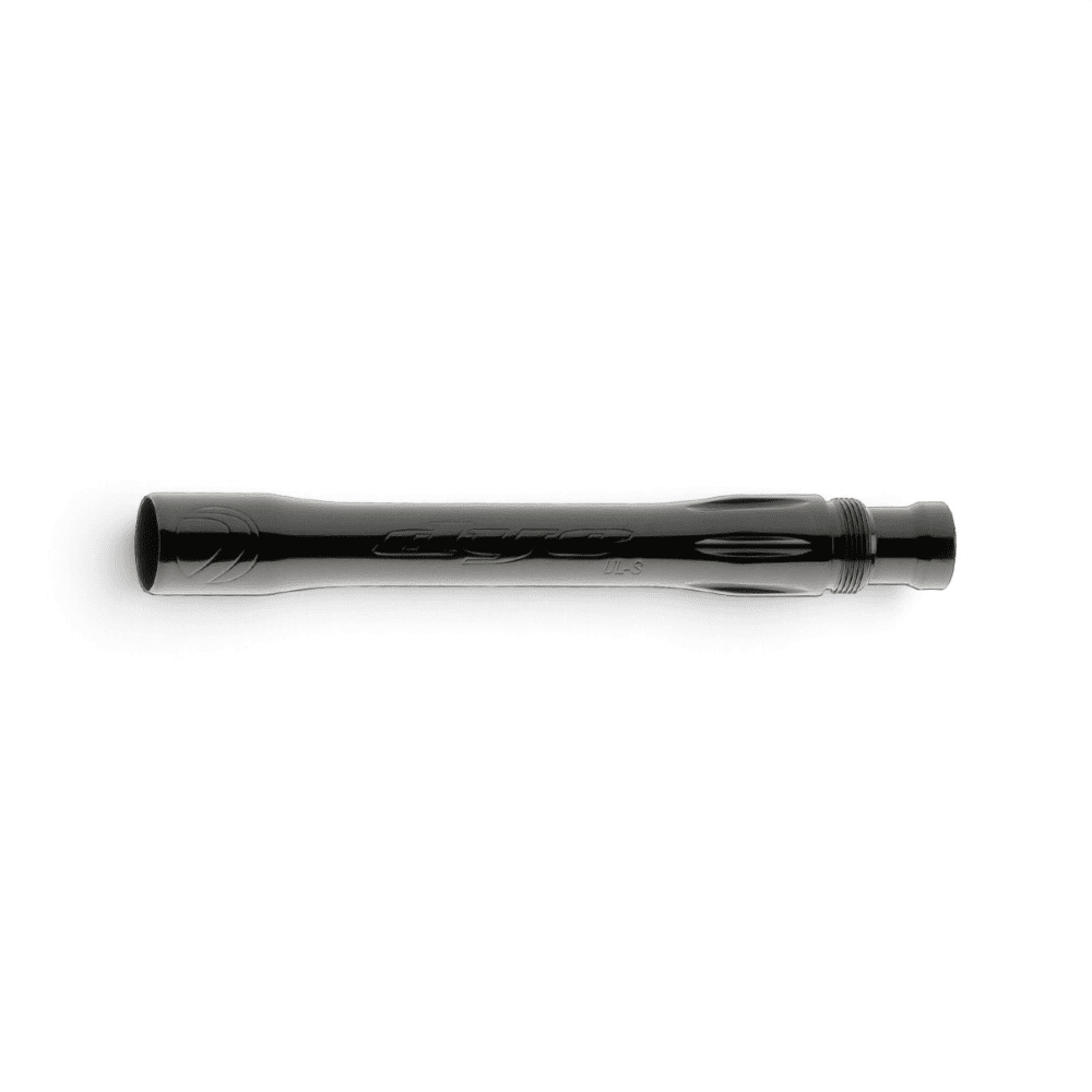id-paintball DYE UL-S Ultralite Laufrückteil in glänzendem Schwarz mit Autococker-Gewinde für Paintball-Markierer