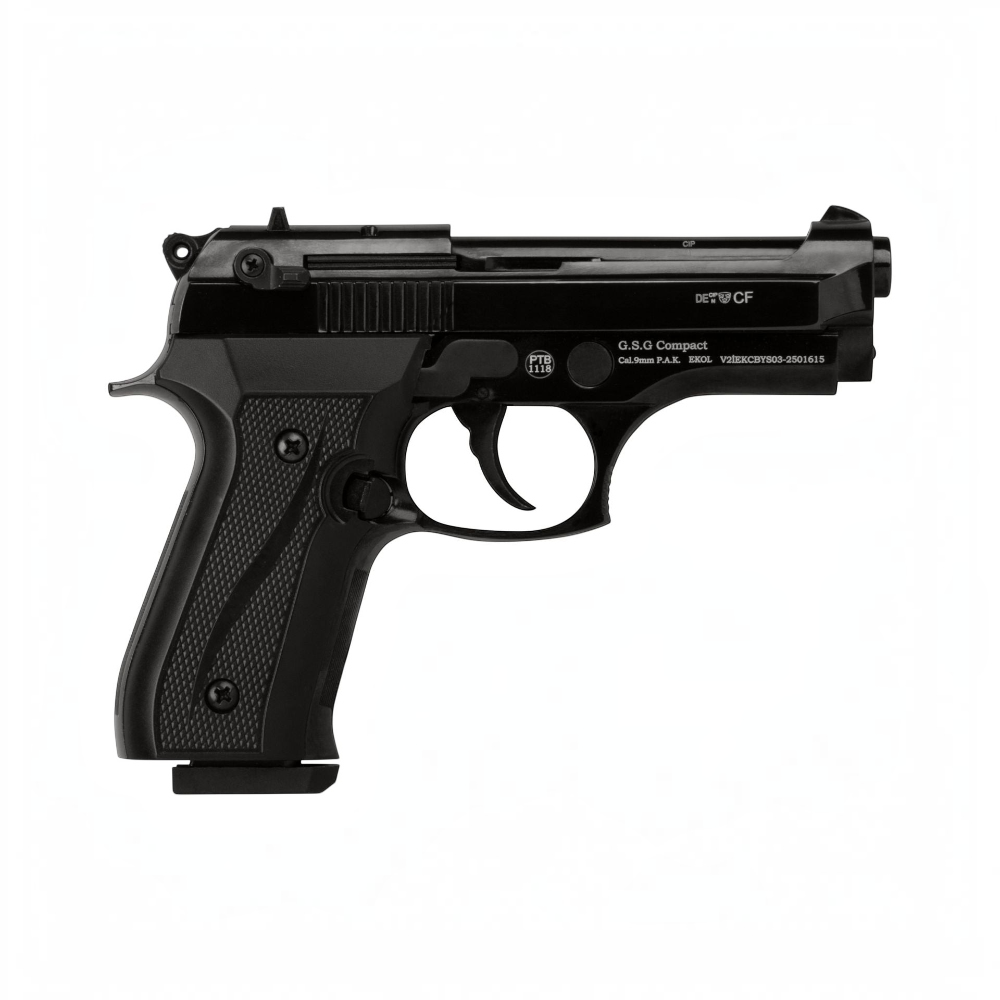 id-paintball Ekol Firat Compact Schreckschusspistole in Schwarz mit Metallschlitten und ergonomischem Griff