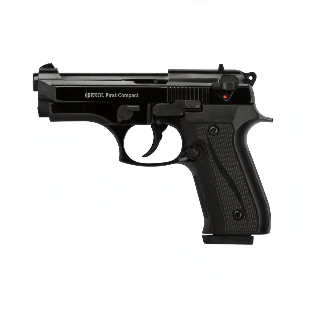 id-paintball Ekol Firat Compact Schreckschusspistole in Schwarz mit Metallgehäuse und ergonomischem Griff