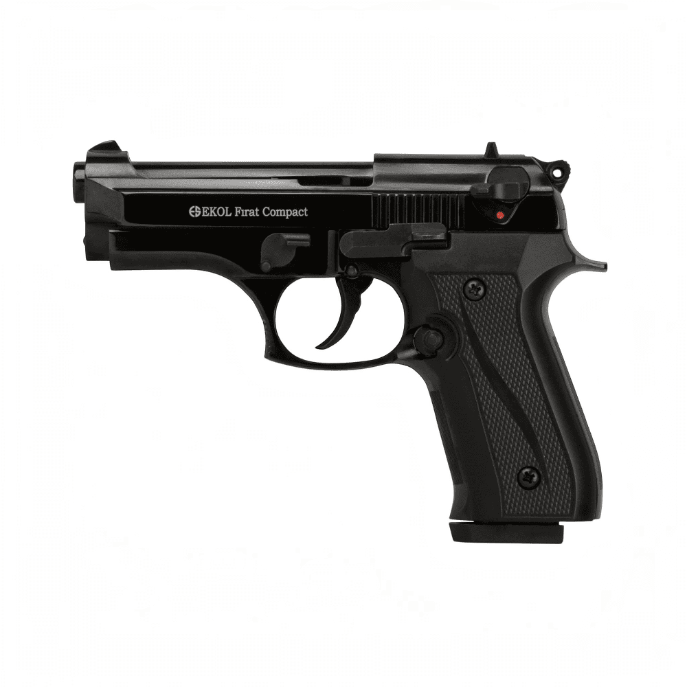 id-paintball Ekol Firat Compact Schreckschusspistole in Schwarz mit Metallgehäuse und ergonomischem Griff