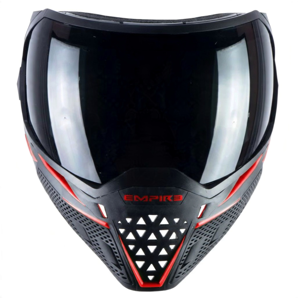 id-paintball Empire EVS Paintball Maske in Schwarz und Rot mit großem Thermalglas und 270 Grad Sichtfeld