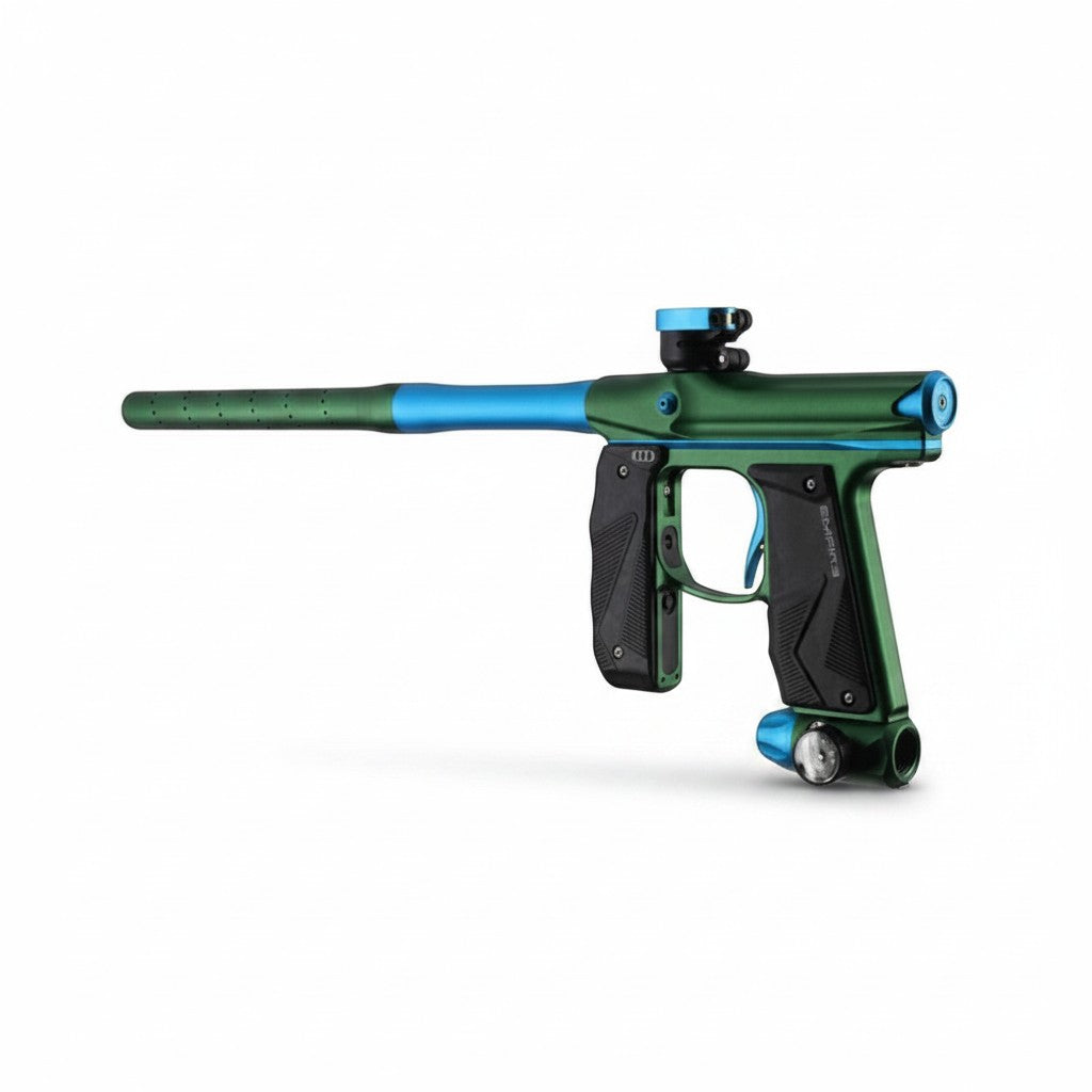 id-paintball Empire Mini GS Paintball Markierer in Dust Green und Dust Aqua mit 14-Zoll Lauf und gummiertem Griff
