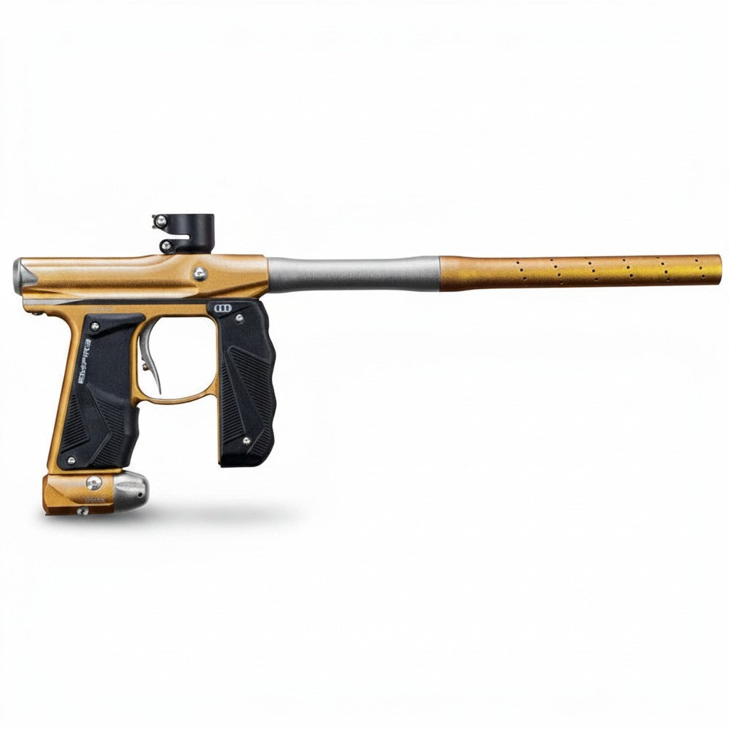 id-paintball Empire Mini GS Paintball Markierer in Dust Gold und Dust Silver mit 14 Zoll Lauf und Hall-Effekt-Trigger