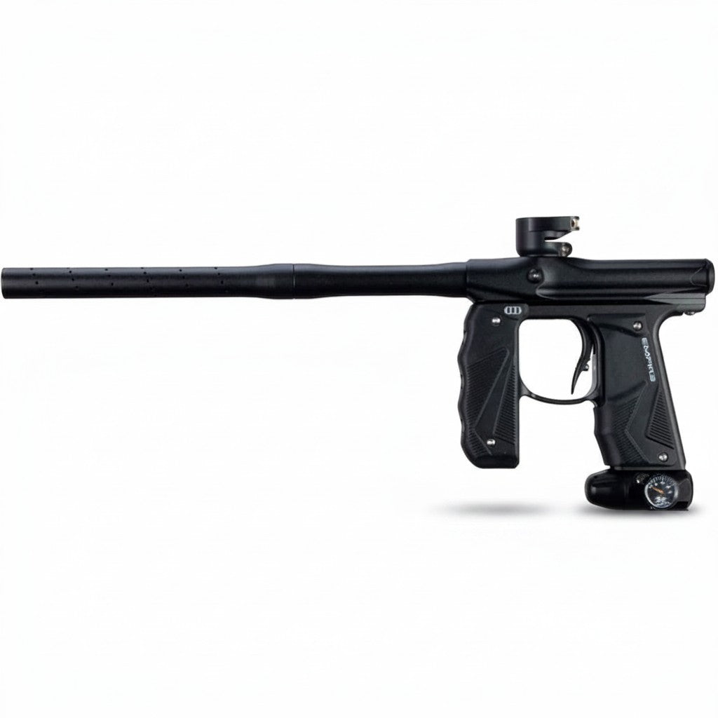 id-paintball Empire Mini GS Paintball Markierer in Schwarz mit 14 Zoll Lauf und gummiertem Frontgriff