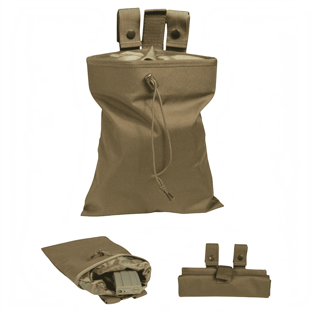 id-paintball Empty Shell Pouch aus braunem Polyester mit Kordelzug, zusammenrollbar für Paintball und Airsoft