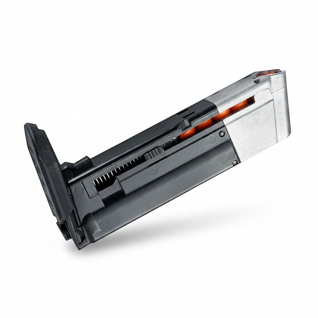 id-paintball Ersatzmagazin für Walther PPQ M2 T4E Kaliber .43 mit Platz für 8 Schuss und integrierter CO2-Kapsel