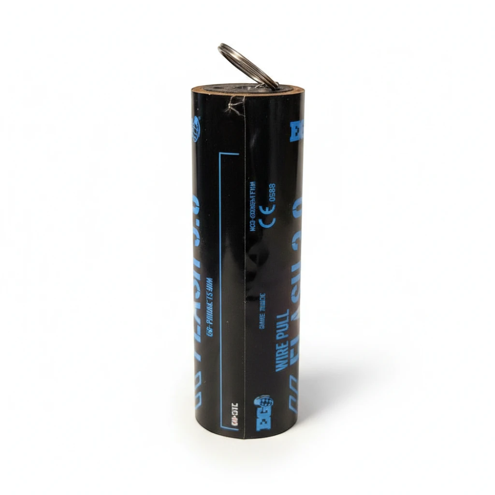 id-paintball Enola Gaye Flashbang 3.0 Blendgranate mit Ringzünder in schwarzer zylindrischer Form für Airsoft