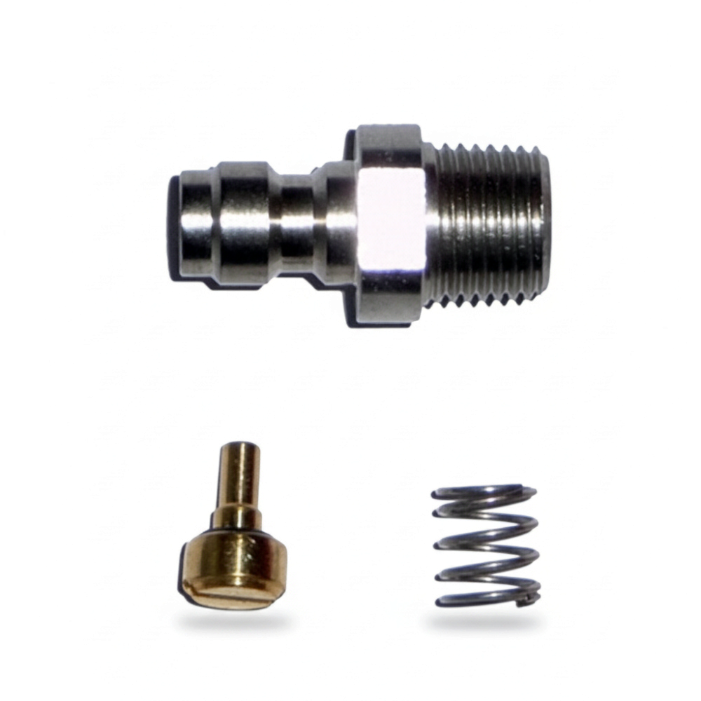 id-paintball Füllnippel Set aus Metall mit Rückschlagventil und Feder für HP Regulatoren beim Paintball