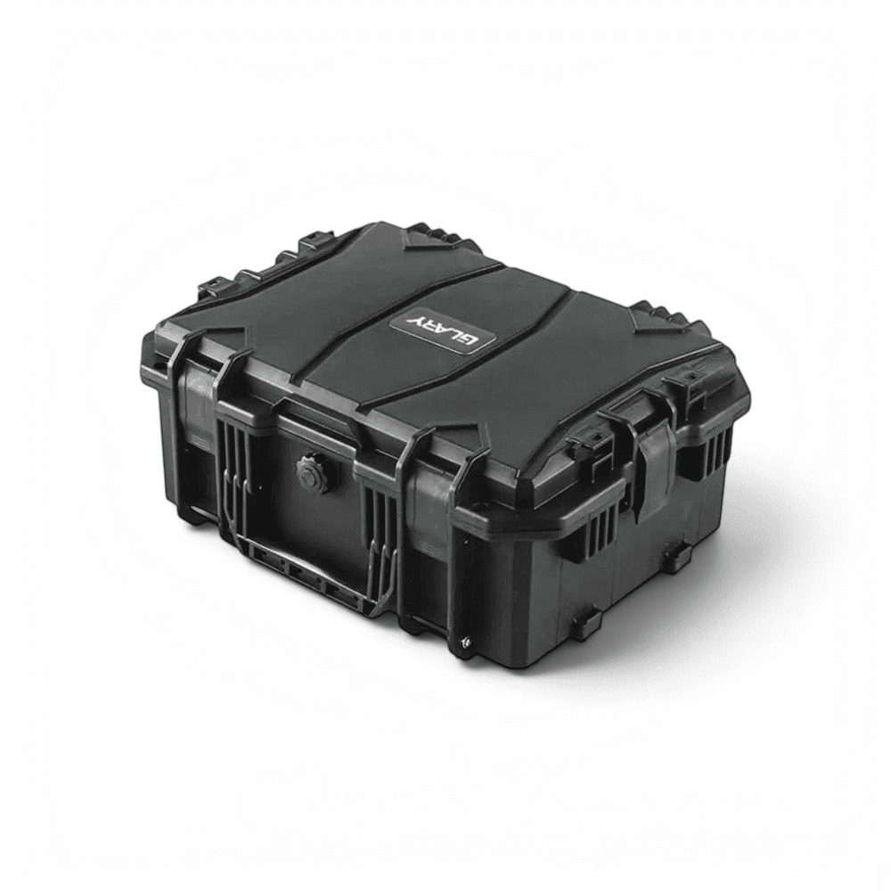 id-paintball GLARY Hartschalenkoffer in Schwarz, ein wasserdichter und robuster Transportkoffer aus Polypropylen.
