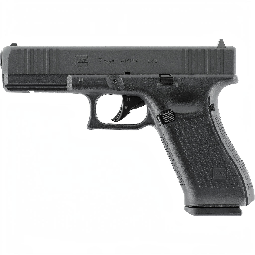 id-paintball GLOCK 17 Gen5 CO2-Pistole in Schwarz mit Metallschlitten und strukturierter Griffschale