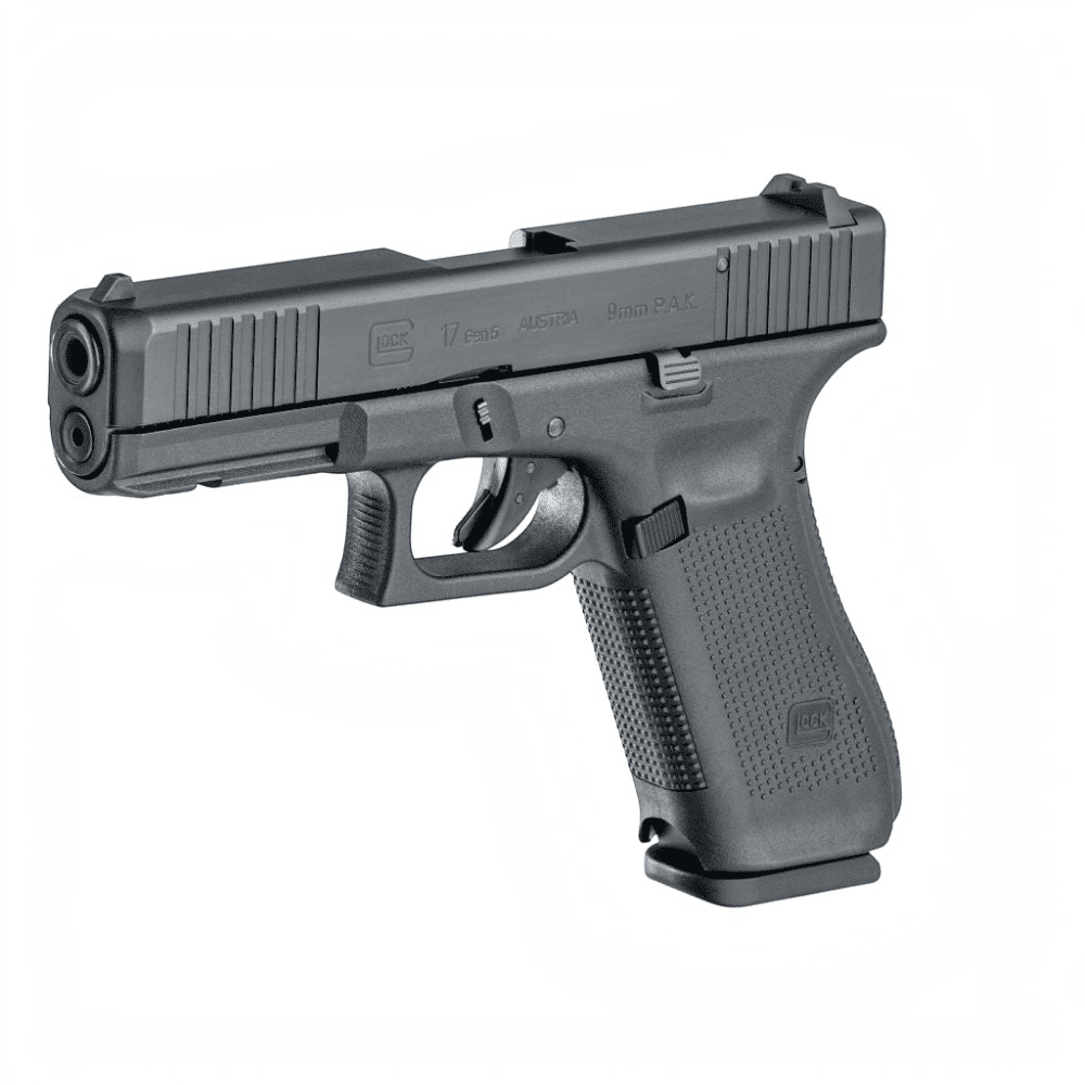id-paintball GLOCK 17 Gen5 Schreckschusspistole in Mattschwarz mit 9mm PAK Kaliber und Picatinny-Schiene