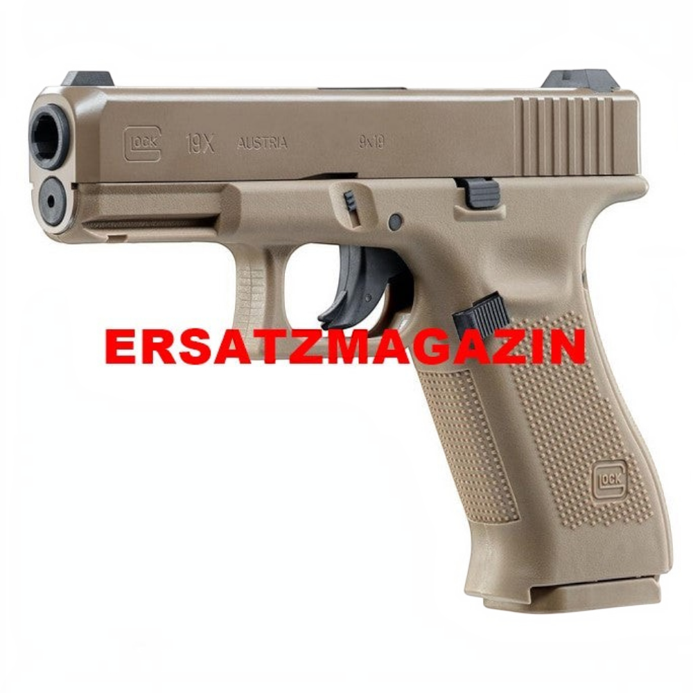 id-paintball Glock 19X Ersatzmagazin für 4,5 mm BB Co2 Pistole in Coyote Tan Farbe