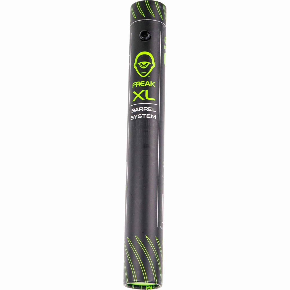 id-paintball GOG Freak XL Hülse in Schwarz mit grünem Logo für präzise Paintball-Laufsysteme